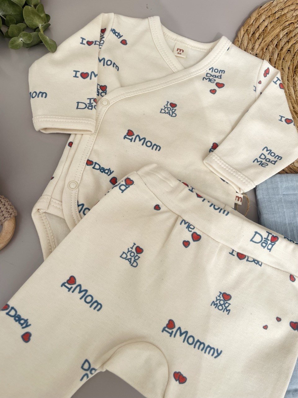 I love Mom And Dad 3 Pcs Cotton Set