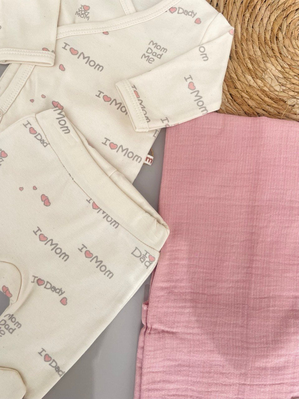 I love Mom And Dad 3 Pcs Cotton Set