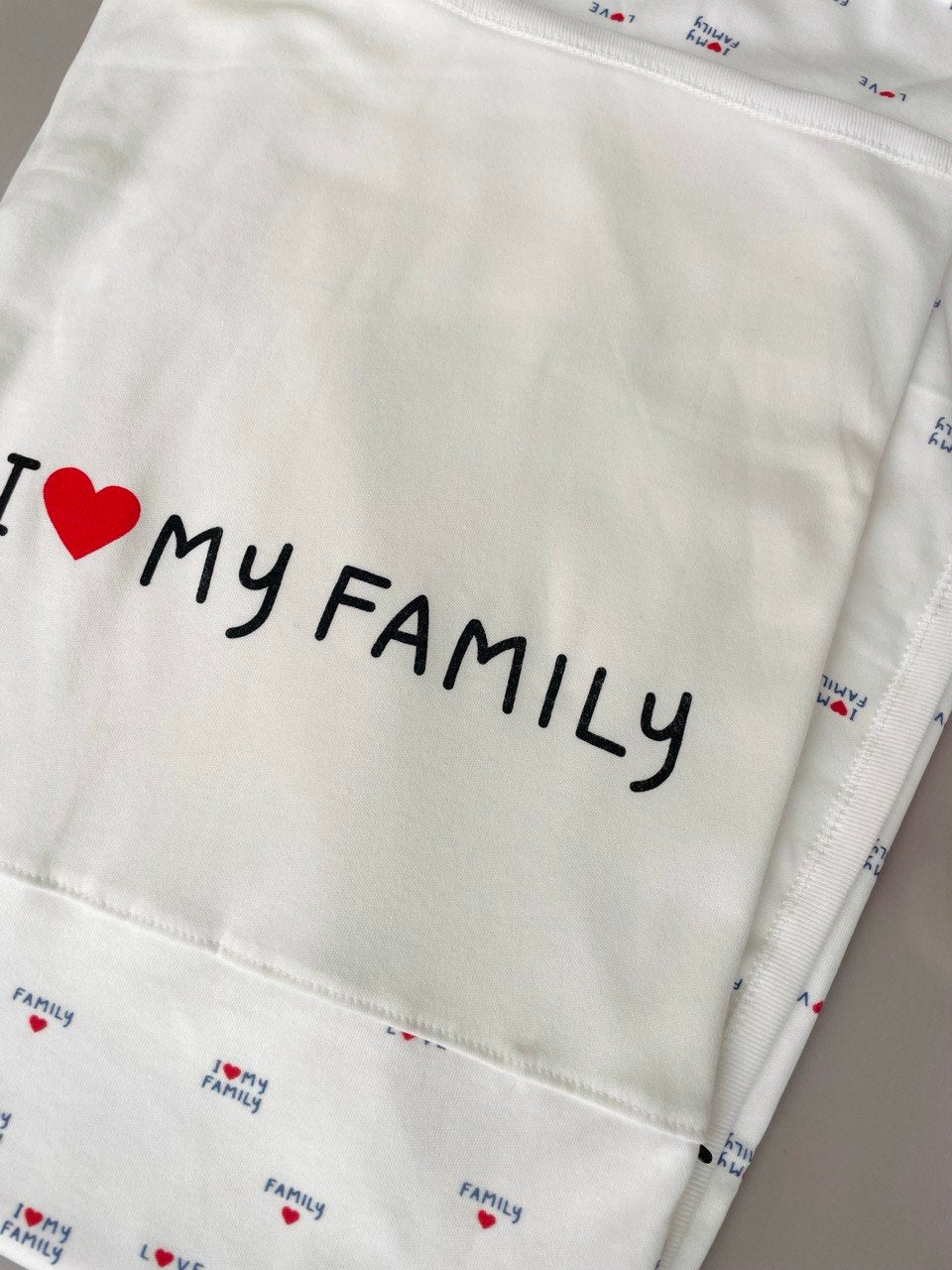 I love My Family Cotton Blanket