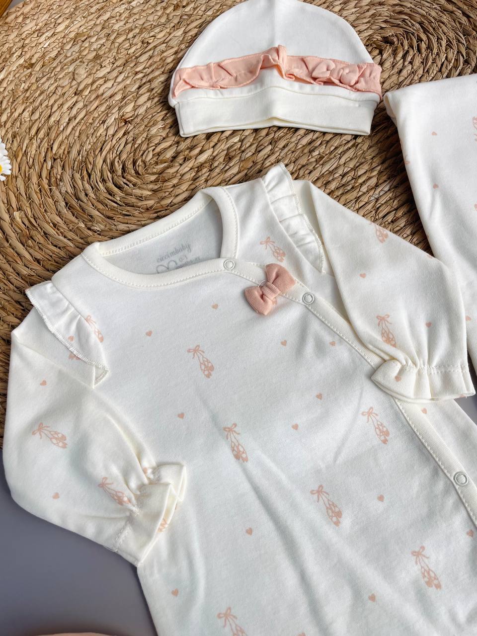 Peach Color Organic Cotton Hospital Set 5 pcs