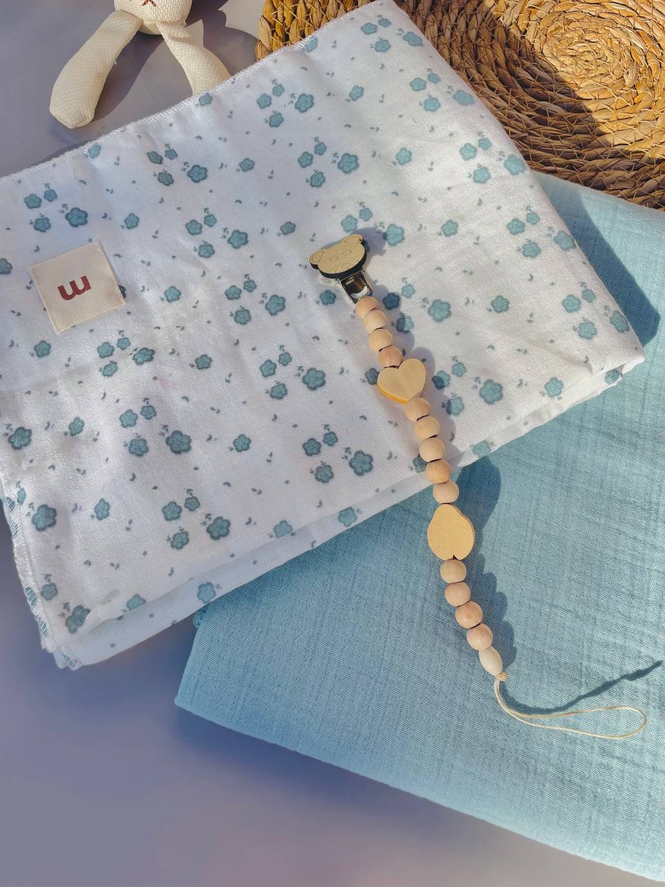 Love Max 2 Blankets Set With Pacifier Clip