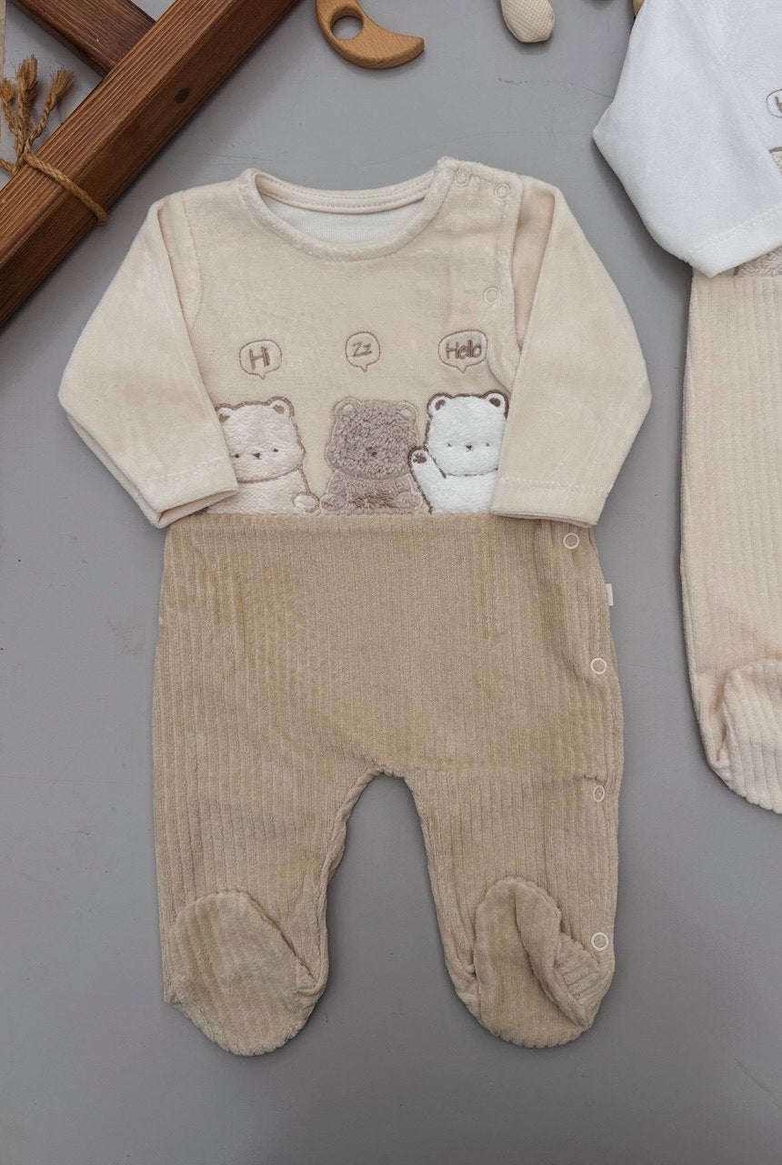 Hello Bear Soft Velvet Overall 3 Colors