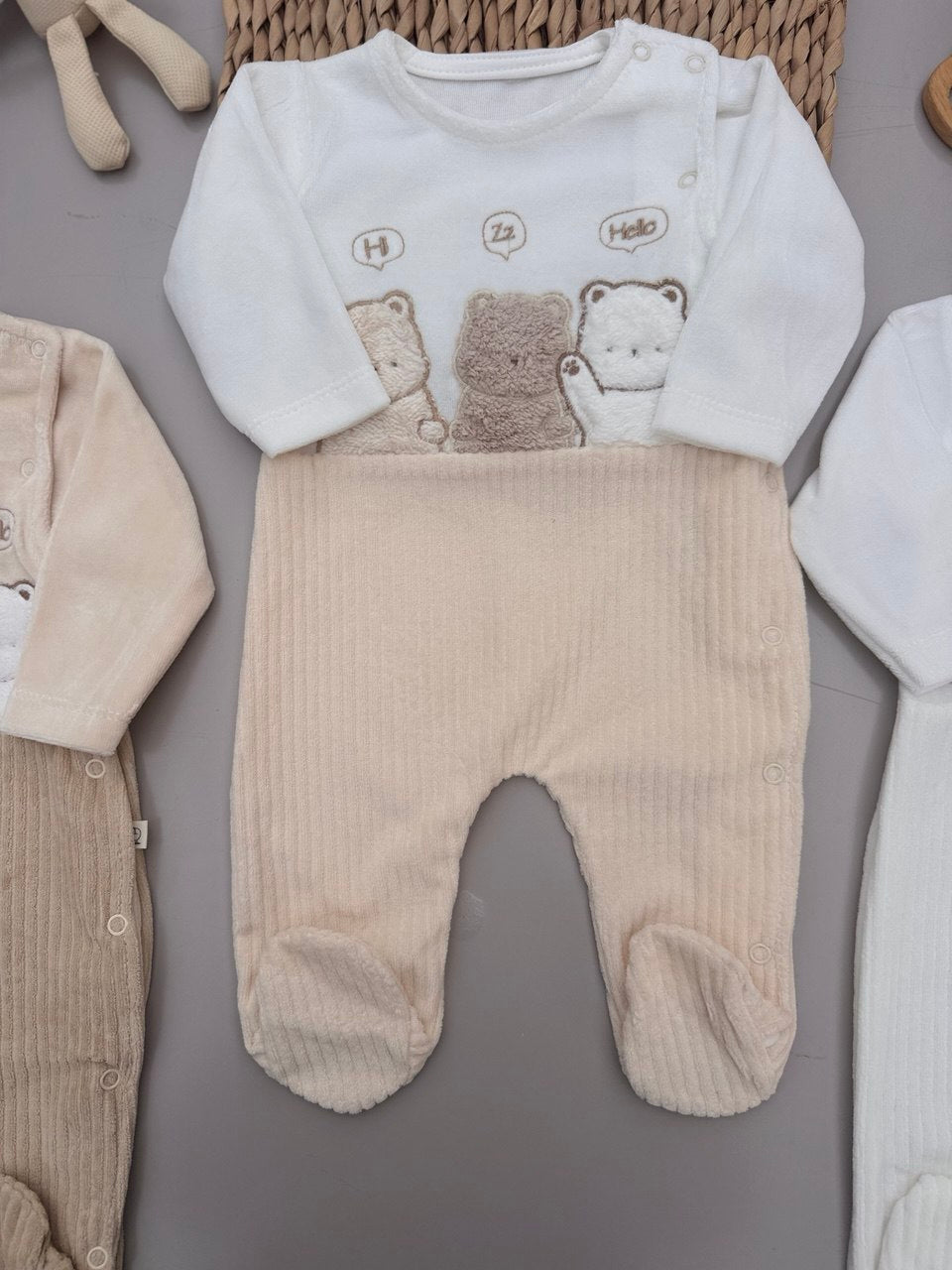 Hello Bear Soft Velvet Overall 3 Colors