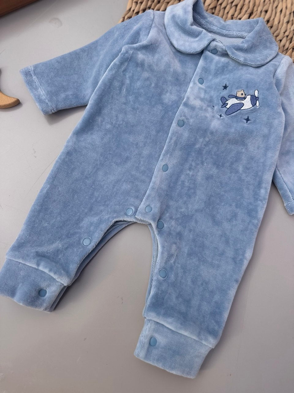Thick Velvet Dark Blue Pilot Overall