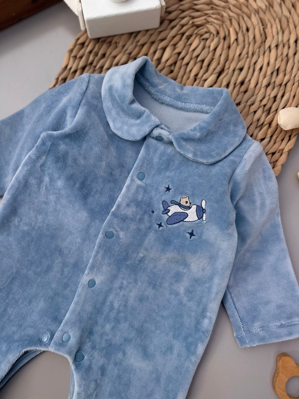 Thick Velvet Dark Blue Pilot Overall