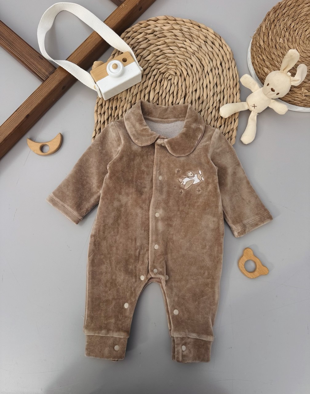 Thick Velvet Brown Pilot Overall