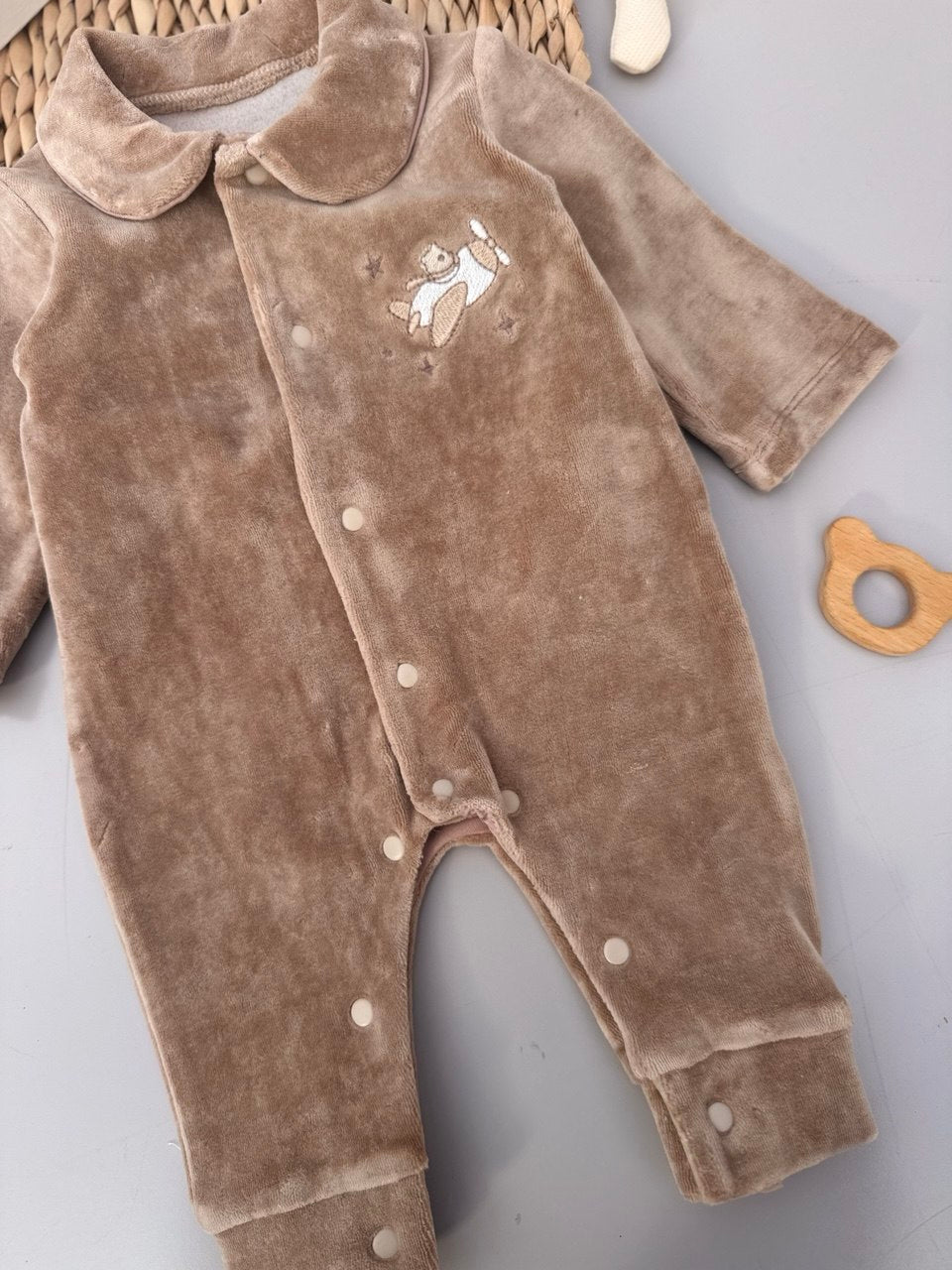 Thick Velvet Brown Pilot Overall