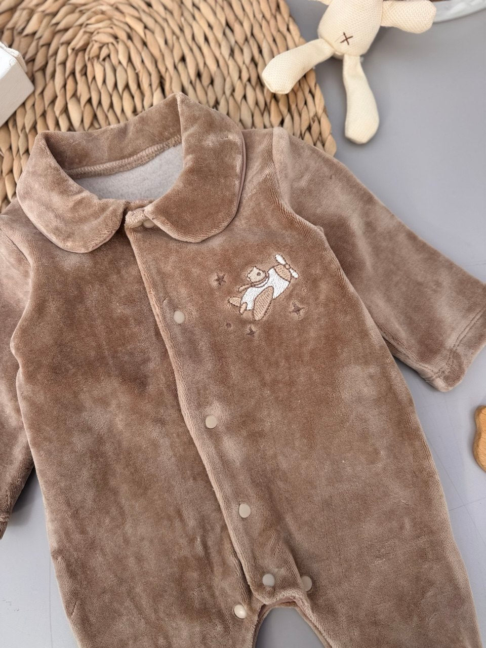 Thick Velvet Brown Pilot Overall