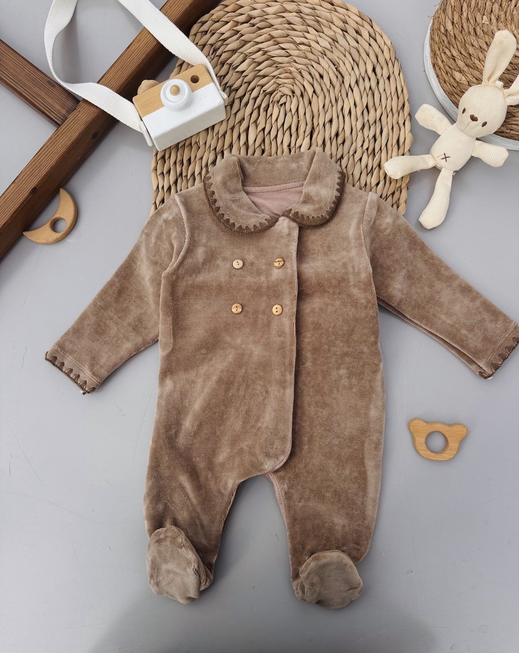 Thick Velvet Brown Overall