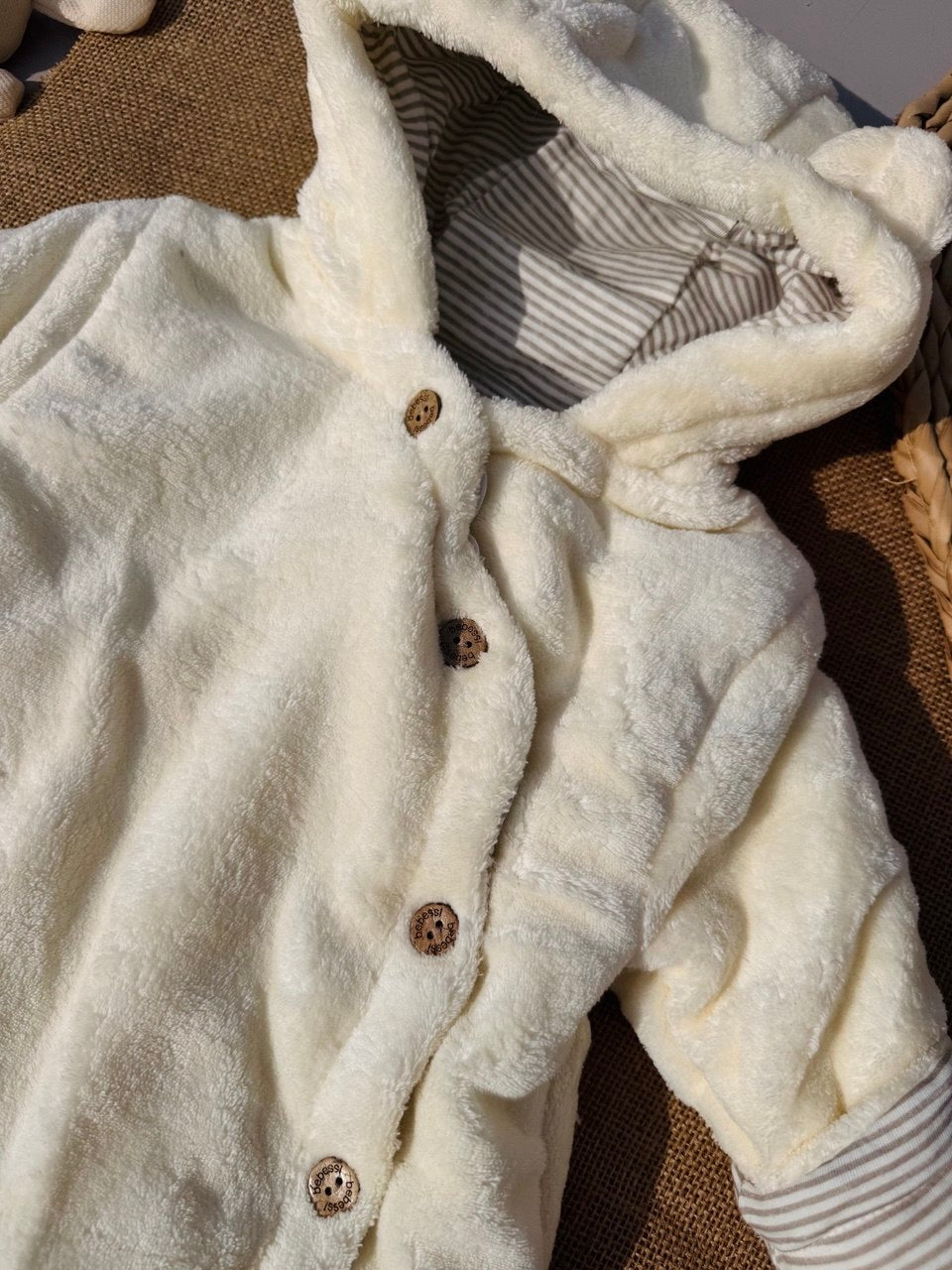 Off-White Bear Soft Fur Jumpsuit Cotton-Lined