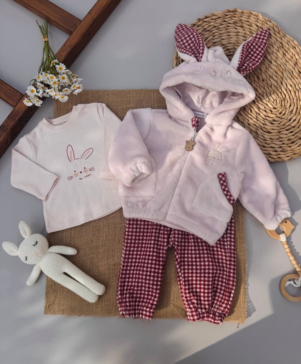Pink And Cherry fur set 3 pcs