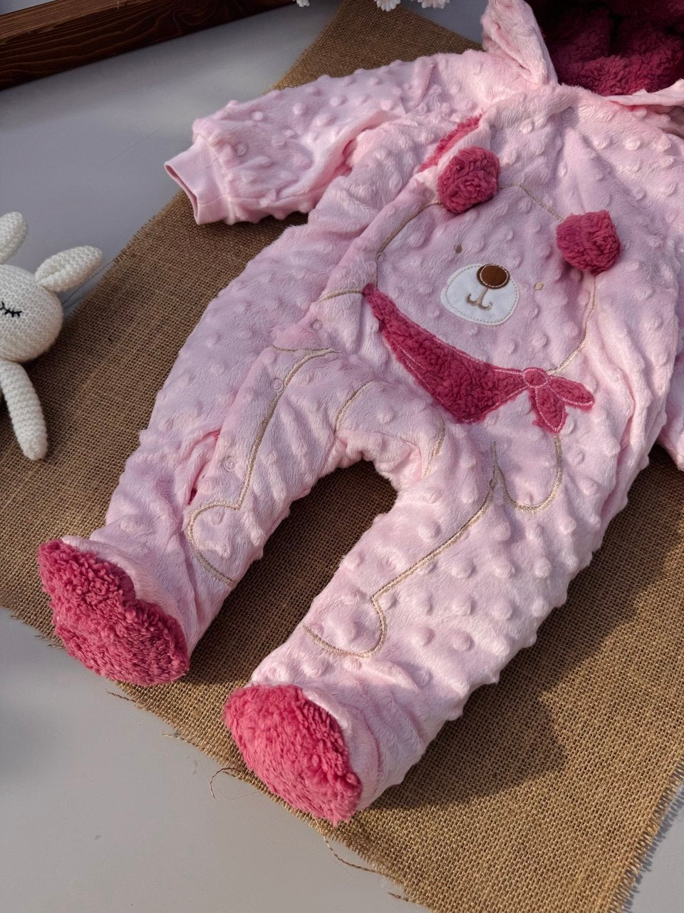 Pink And cherry  Very thick fur Overall fleeced
