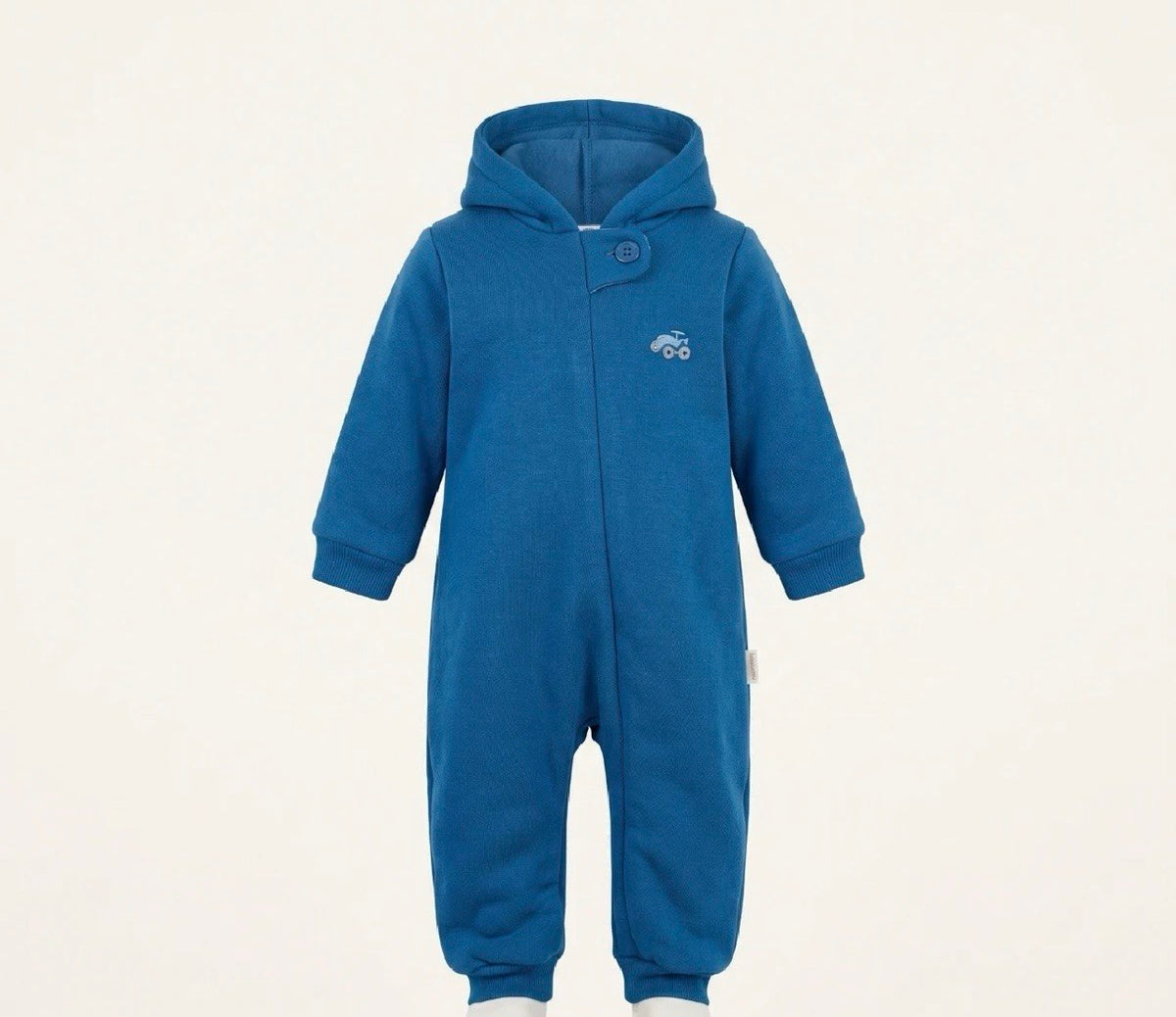 Blue Thick Hooded Romper With basic Overall