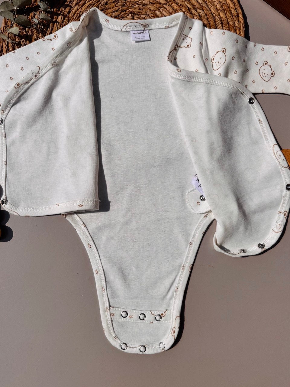 Off-White Bears Organic Cotton Double Layer Bodysuit 2 Levels