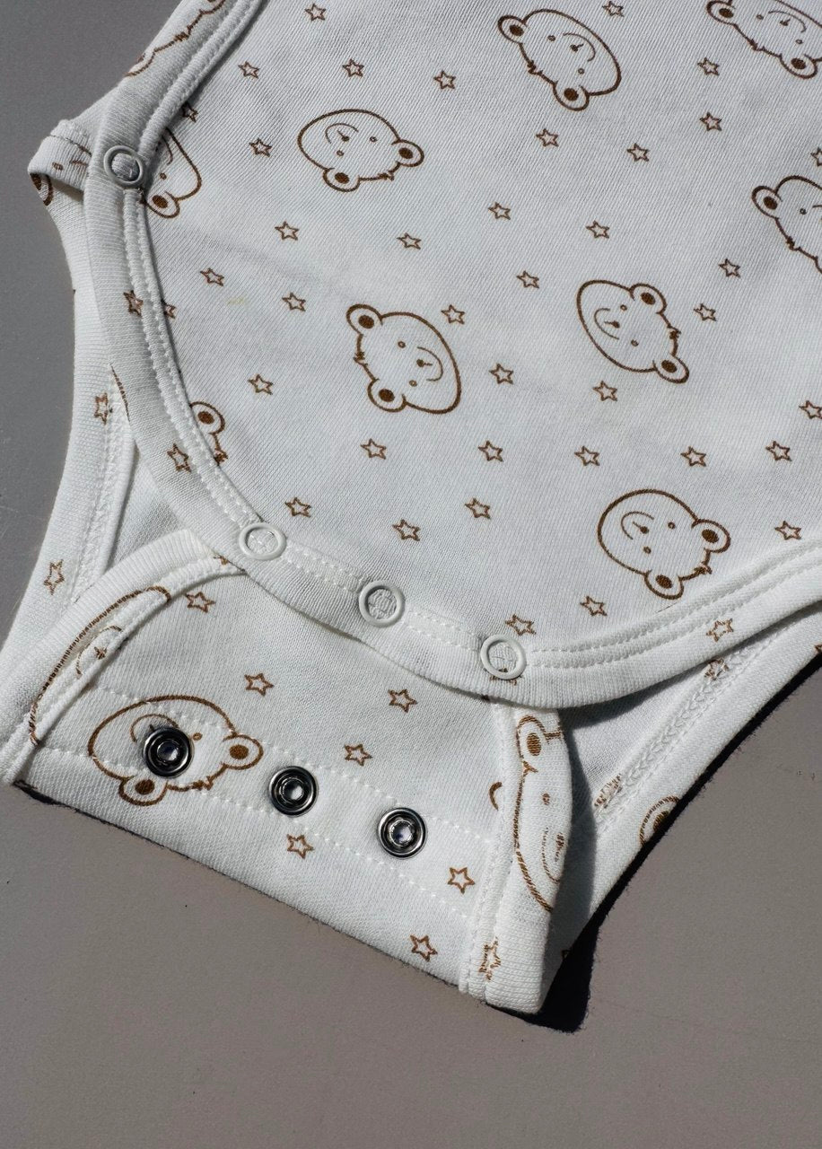 Off-White Bears Organic Cotton Double Layer Bodysuit 2 Levels