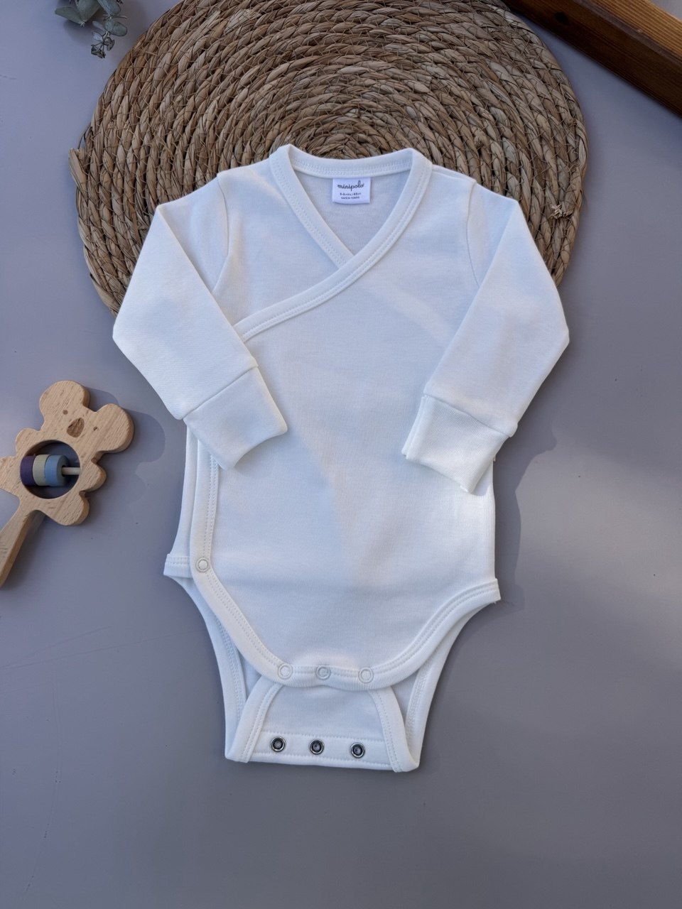 Off White Organic Cotton Double Layer Bodysuit 2 Levels