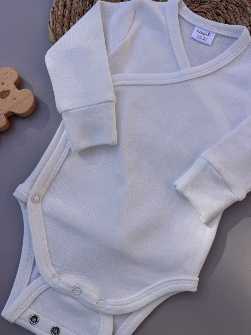Off White Organic Cotton Double Layer Bodysuit 2 Levels