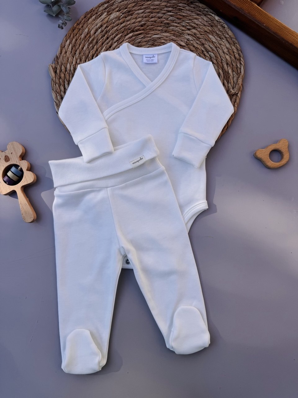Off-White Organic Cotton High Waisted Pants