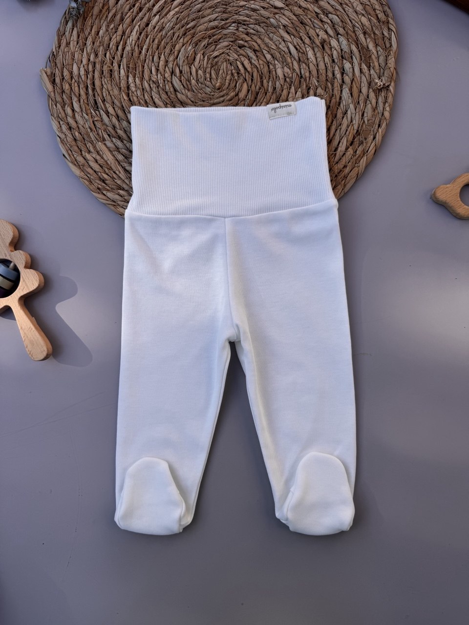 Off-White Organic Cotton High Waisted Pants