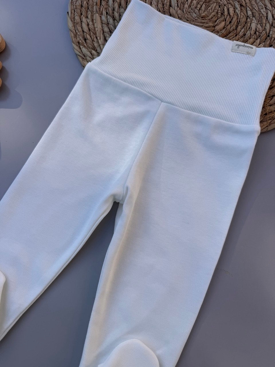 Off-White Organic Cotton High Waisted Pants