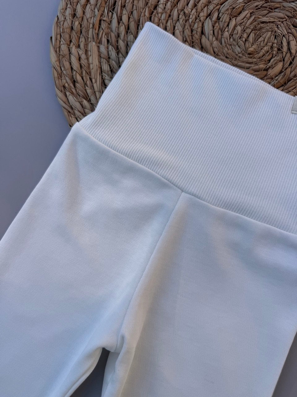 Off-White Organic Cotton High Waisted Pants
