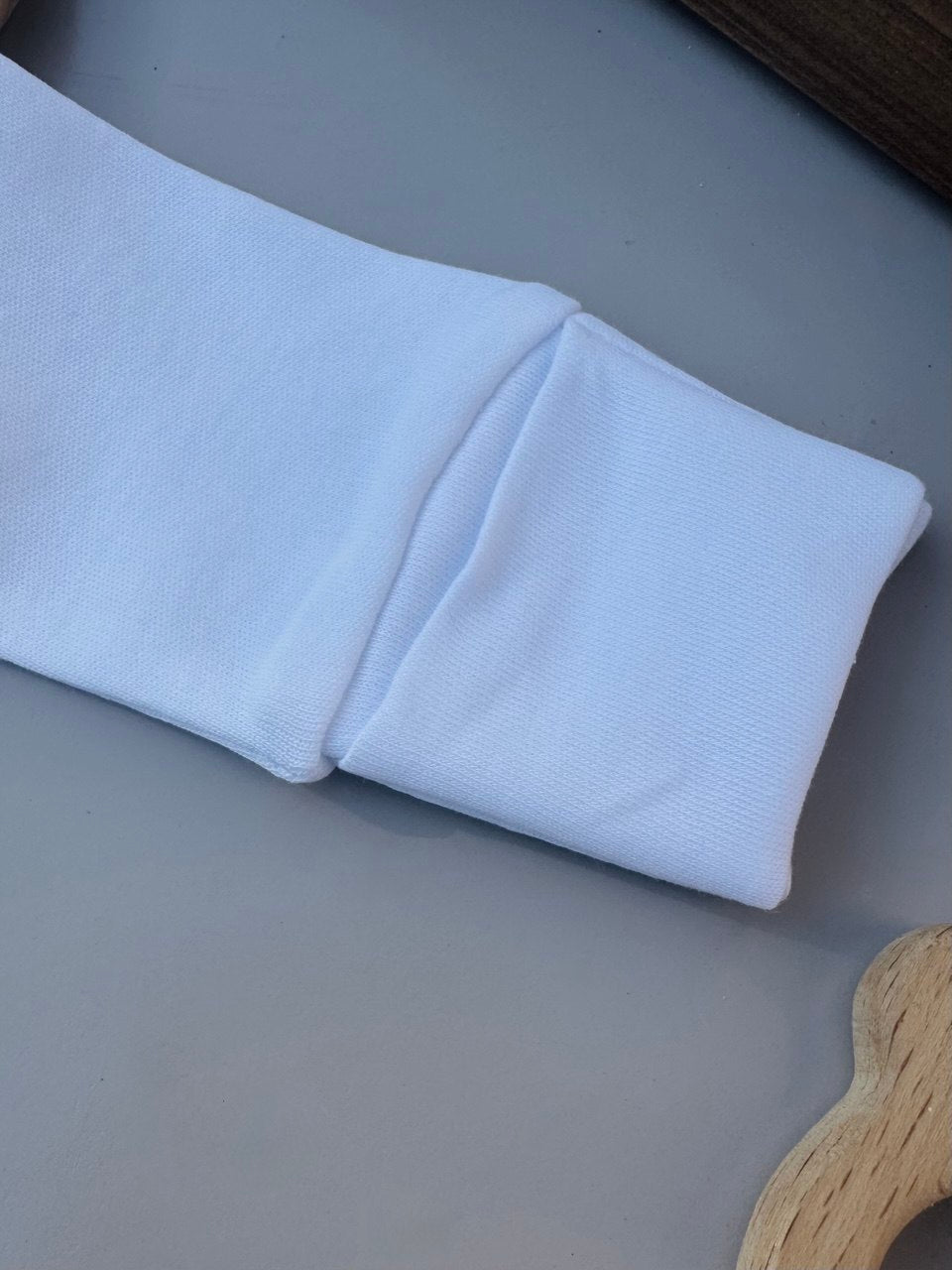 White Organic Cotton Double Layer Bodysuit 2 Levels