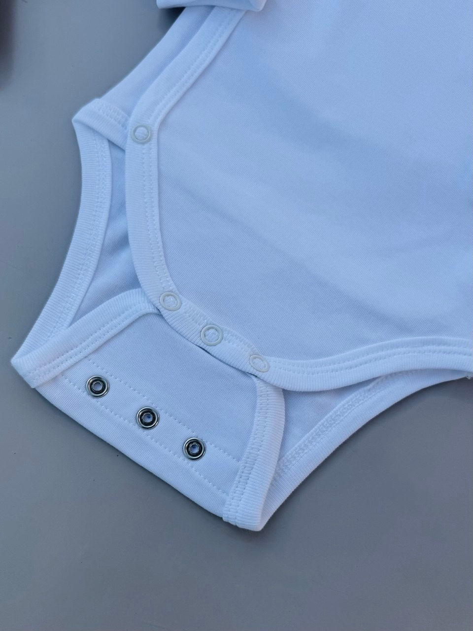 White Organic Cotton Double Layer Bodysuit 2 Levels