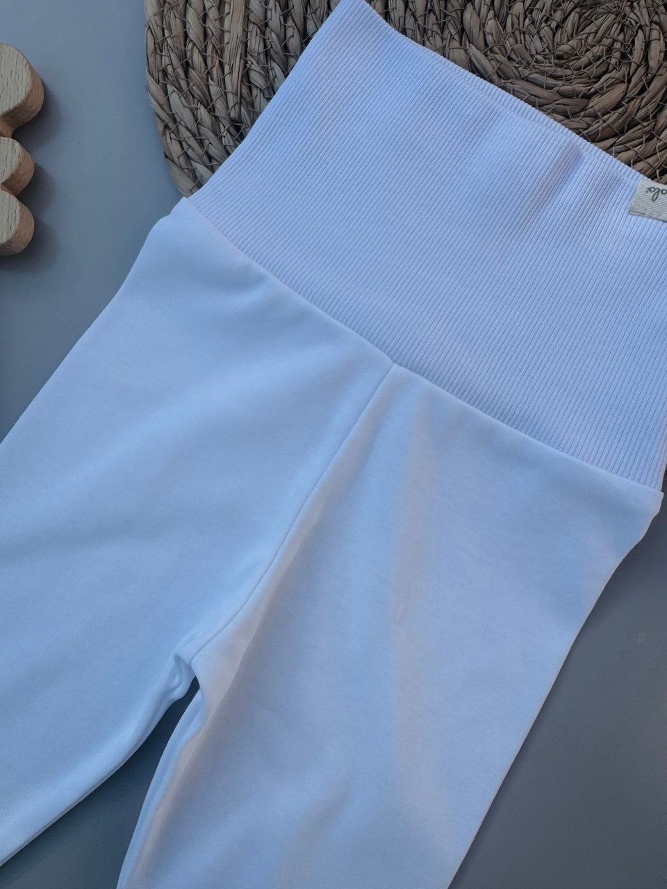 White Organic Cotton High Waisted Pants