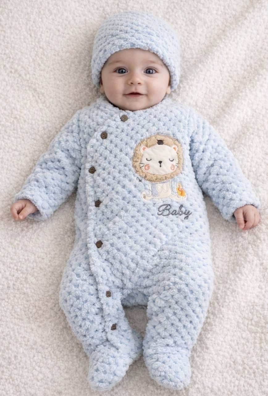 Blue Thick Fur Overall