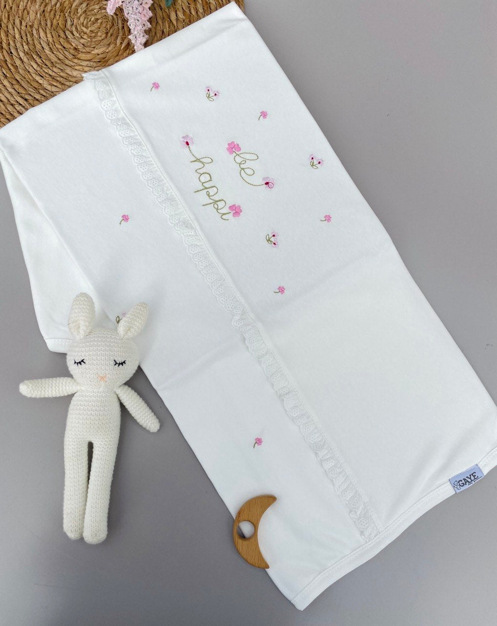 White And Pink Cotton Blanket