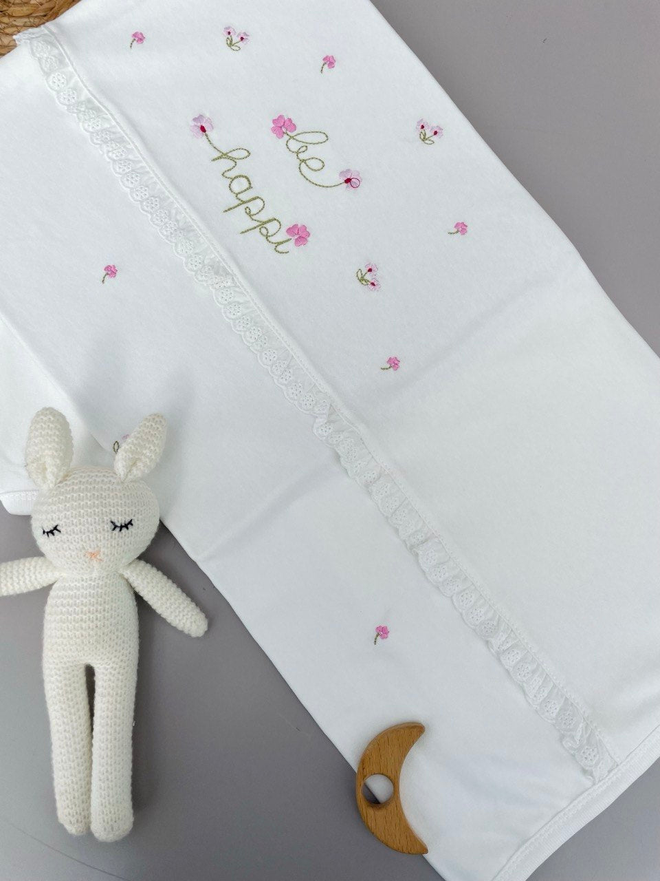 White And Pink Cotton Blanket