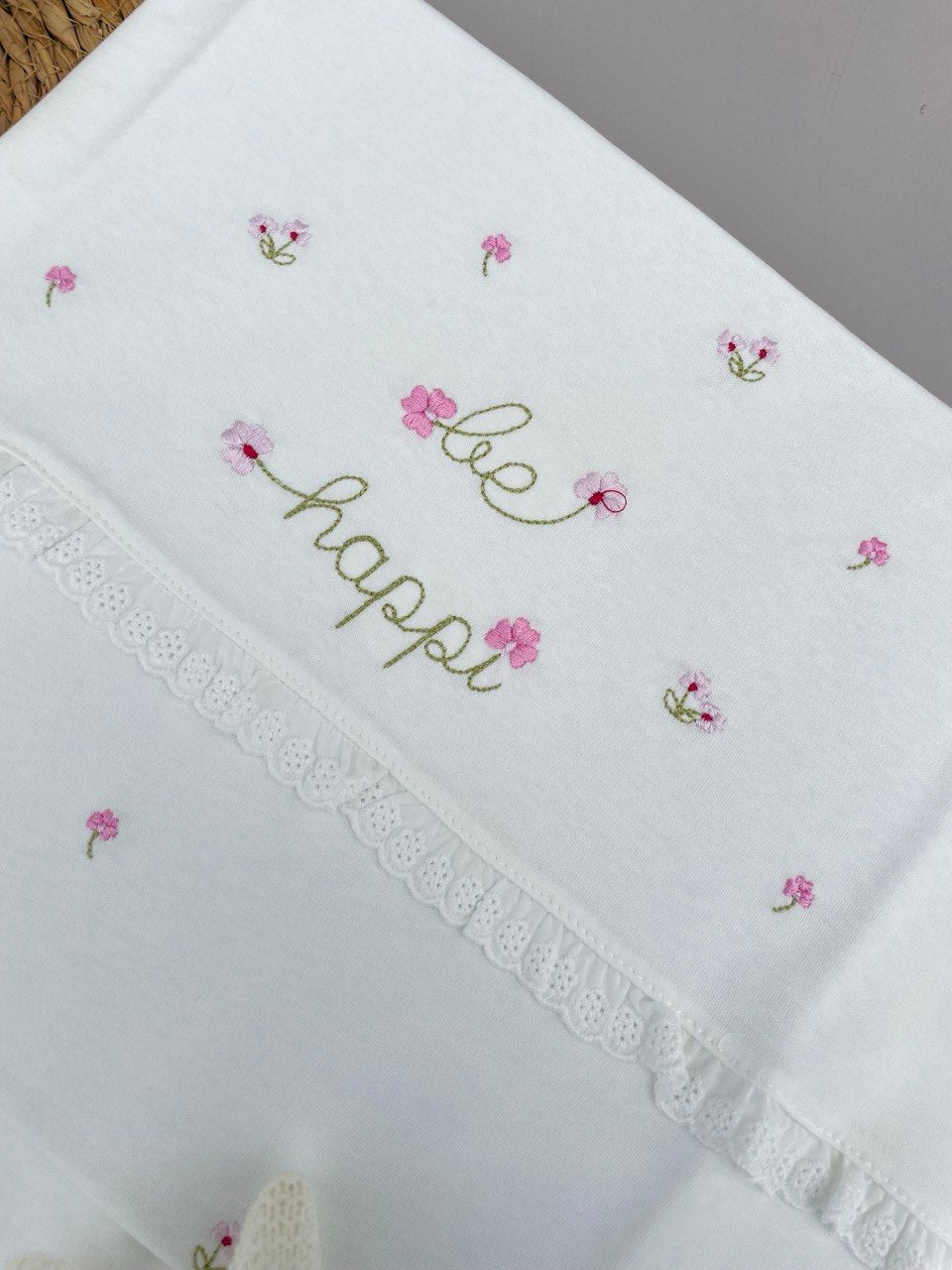 White And Pink Cotton Blanket