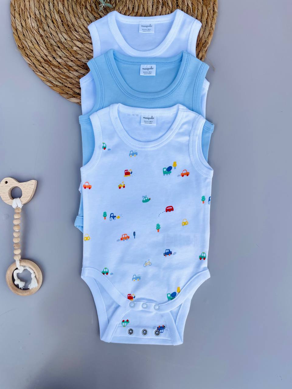sleeveless Organic Cotton 2 levels Bodysuit