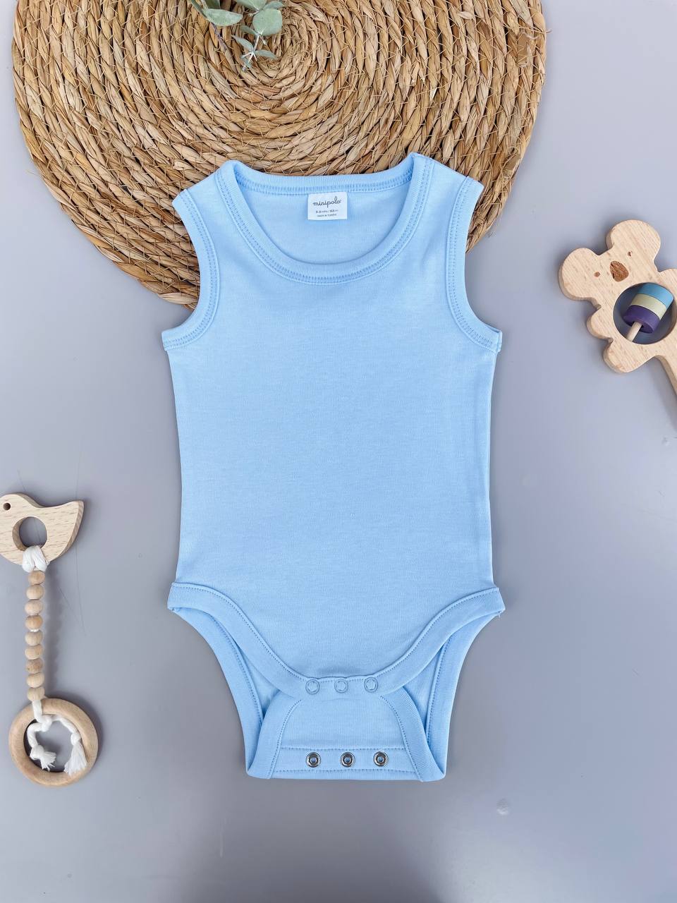sleeveless Organic Cotton 2 levels Bodysuit