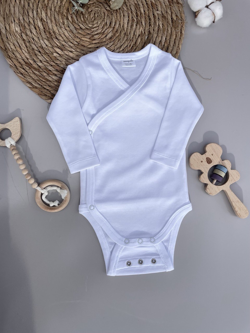 Long sleeves Organic Cotton 2 levels Bodysuit