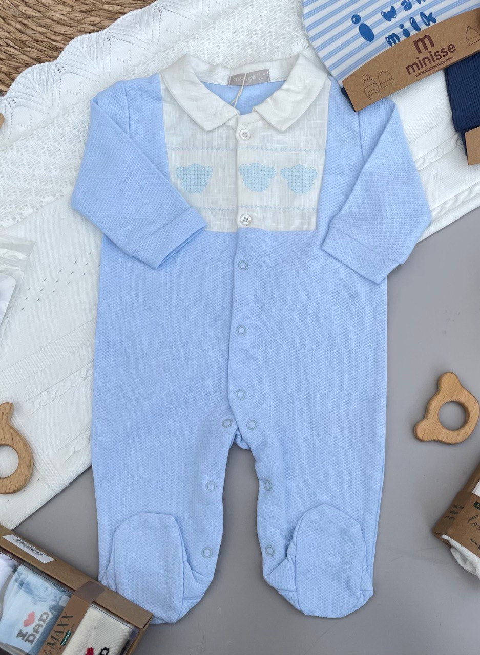 Blue And White Bears Organic Cotton Overall