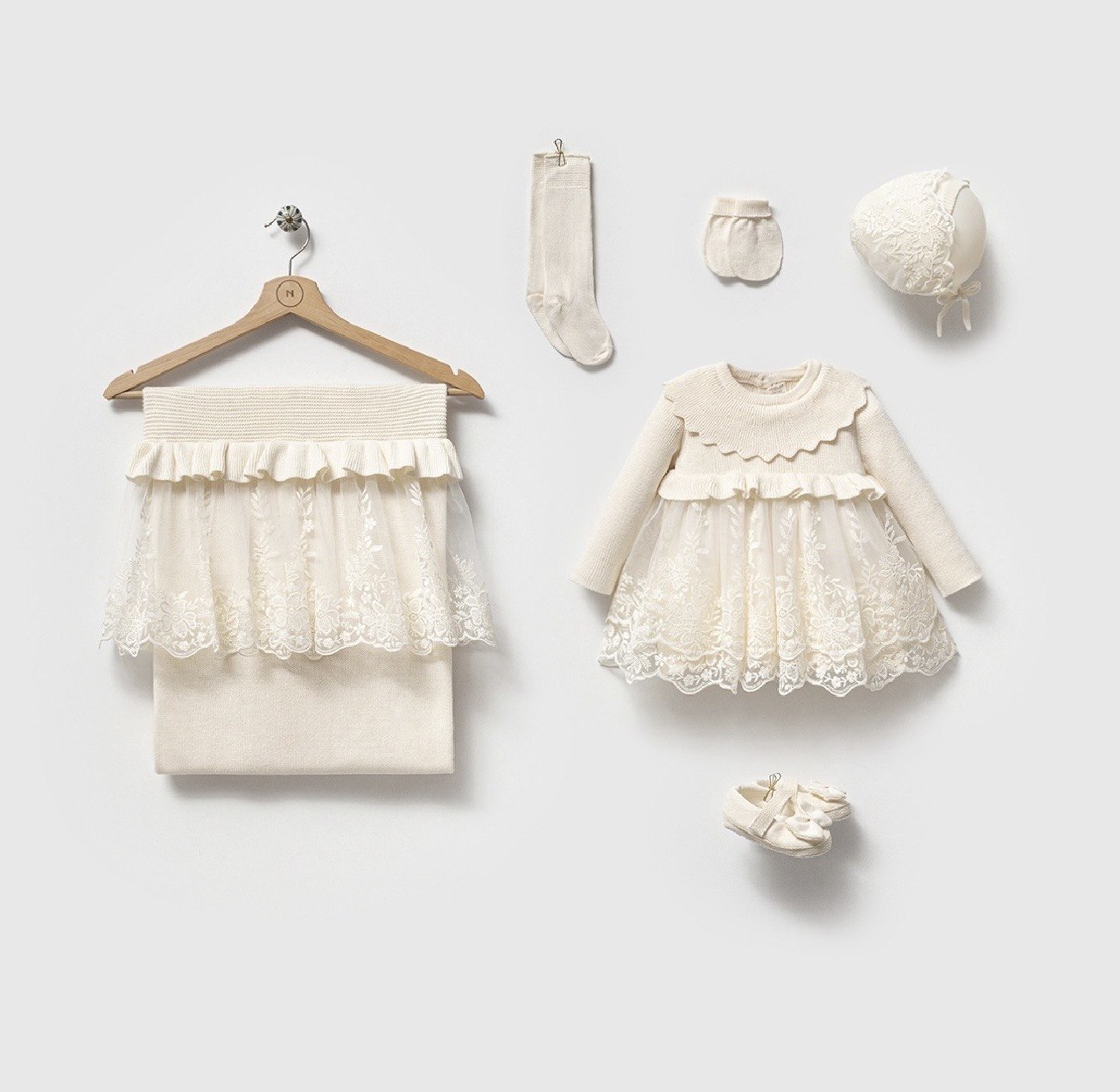 Little Angel Nipperland  Cream Knit Hospital Set 6 Pcs