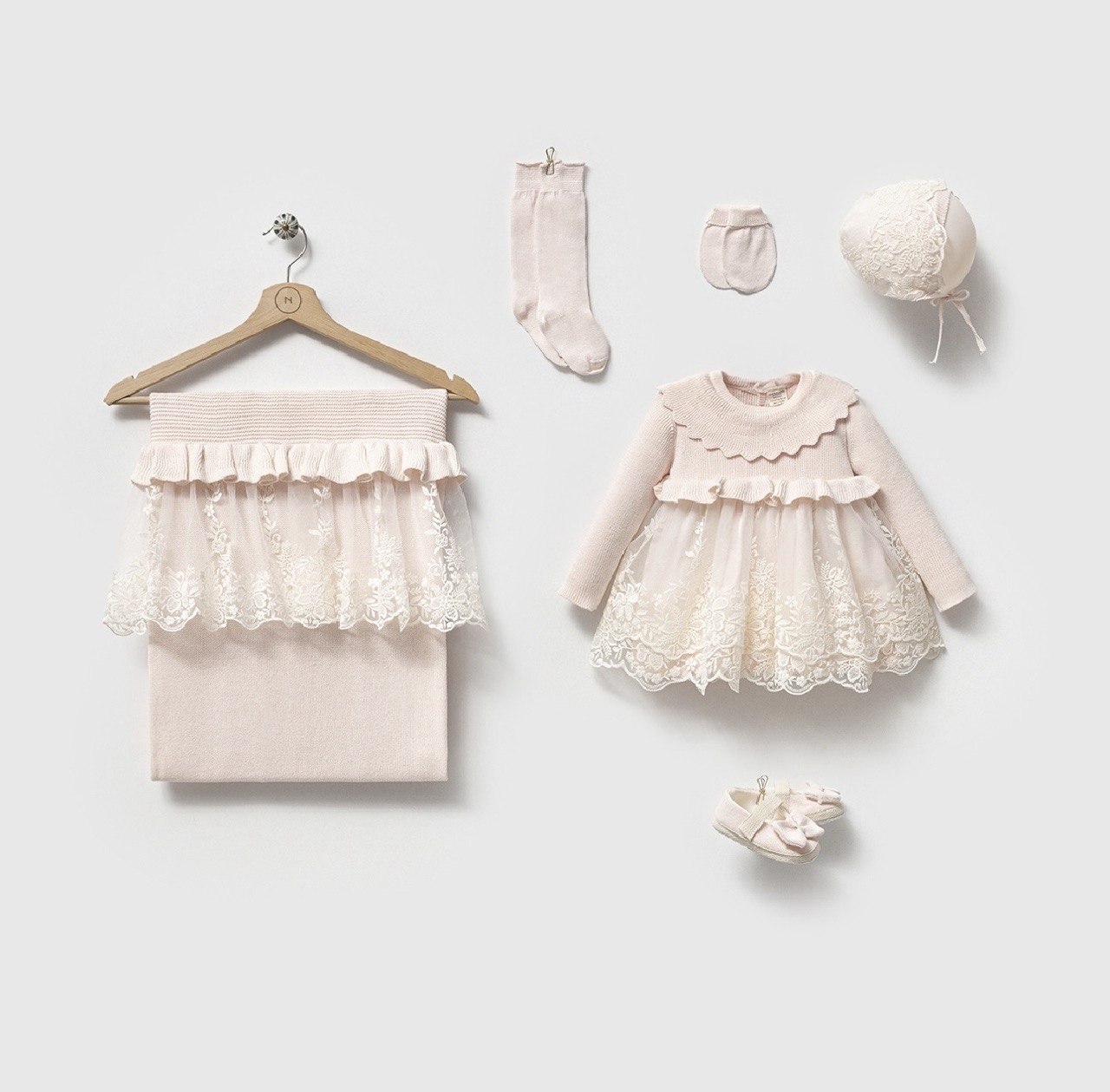 Little Angel Nipperland  Pink Knit Hospital Set 6 Pcs
