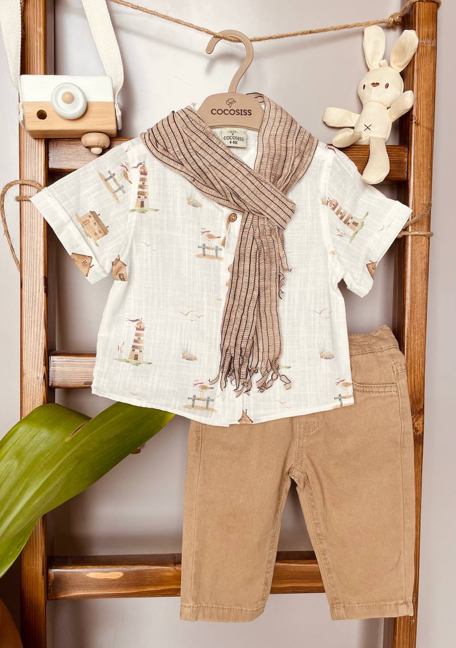 White And Beige Set 3 Pcs