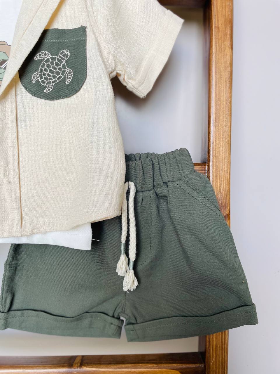 Olive Green And Beige Set 3 Pcs