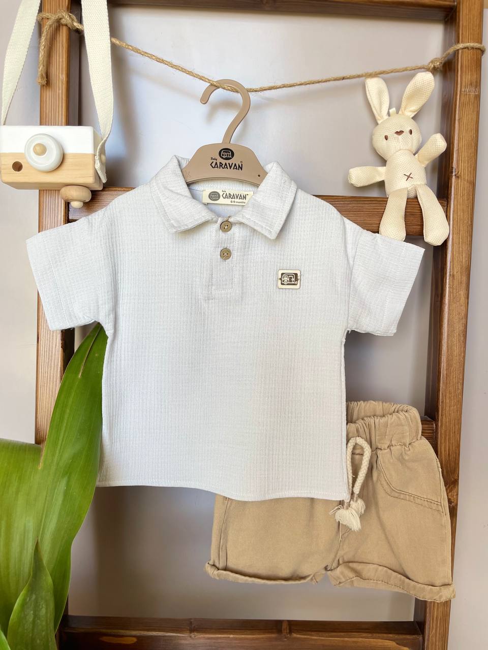 Grey And Beige Muslin Set