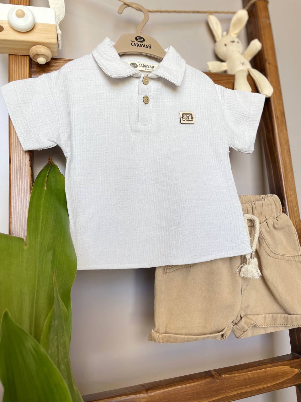 Grey And Beige Muslin Set