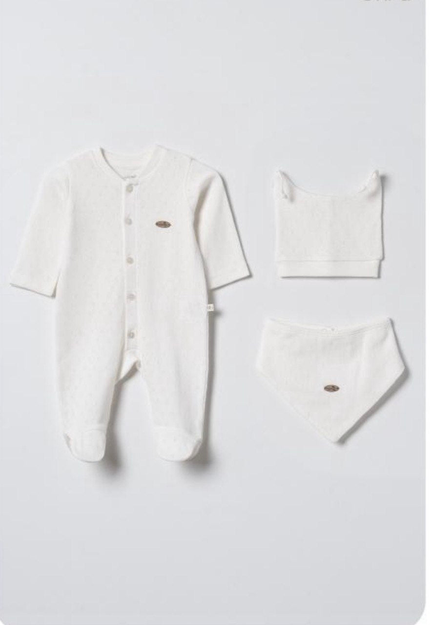 White Cotton Overall 3 Pcs