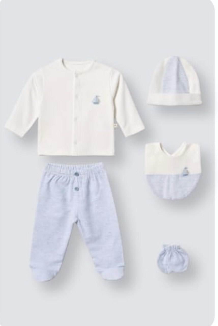 white And Blue Boat Set 5Pcs