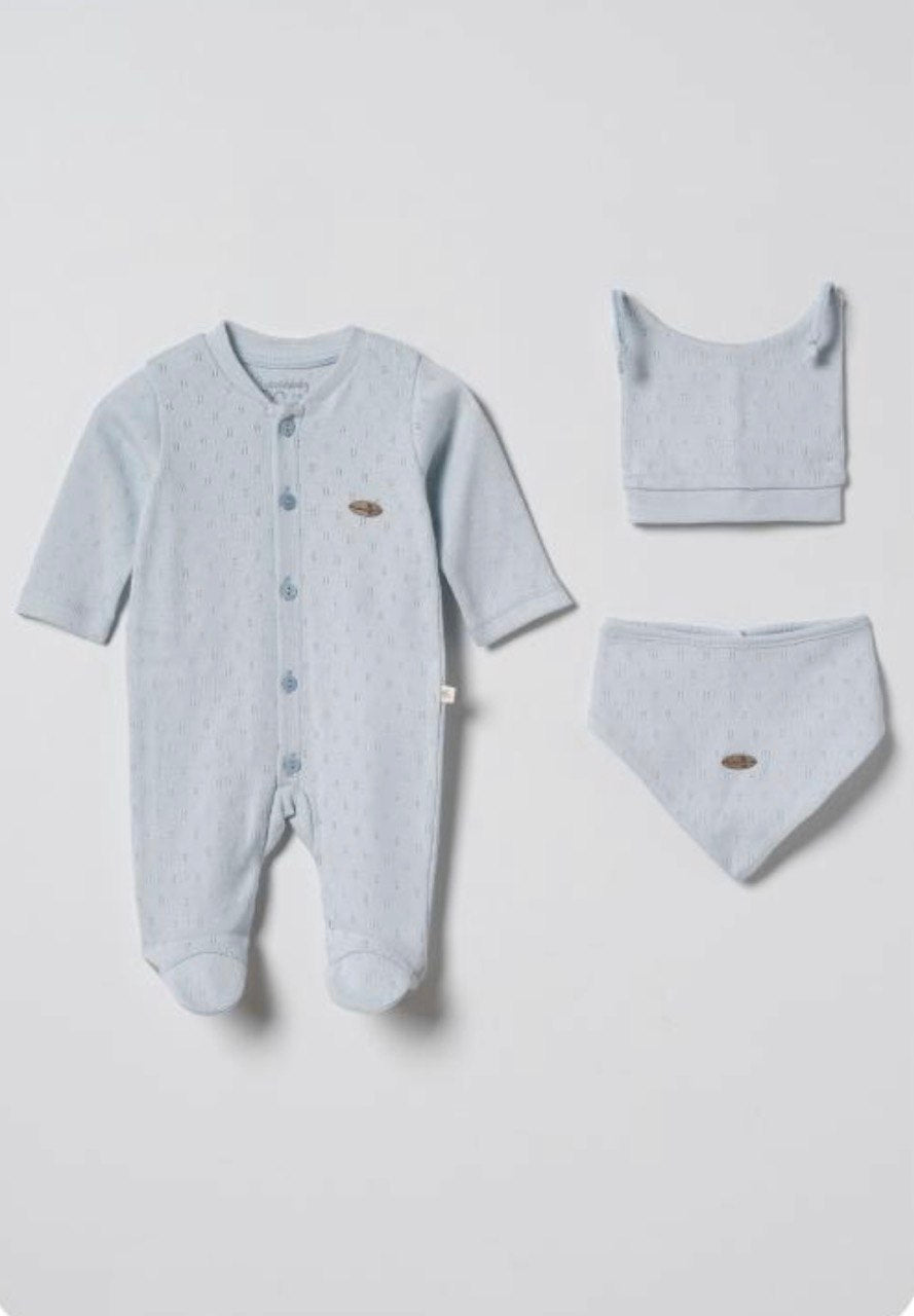 Blue Cotton Overall 3 Pcs