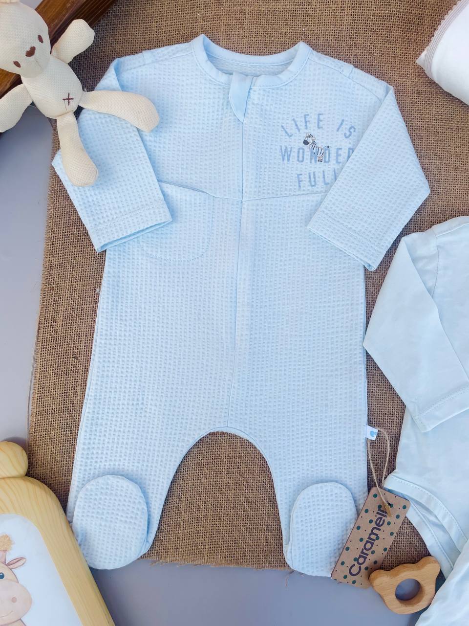 Blue Zebra Cotton Overall Zipper