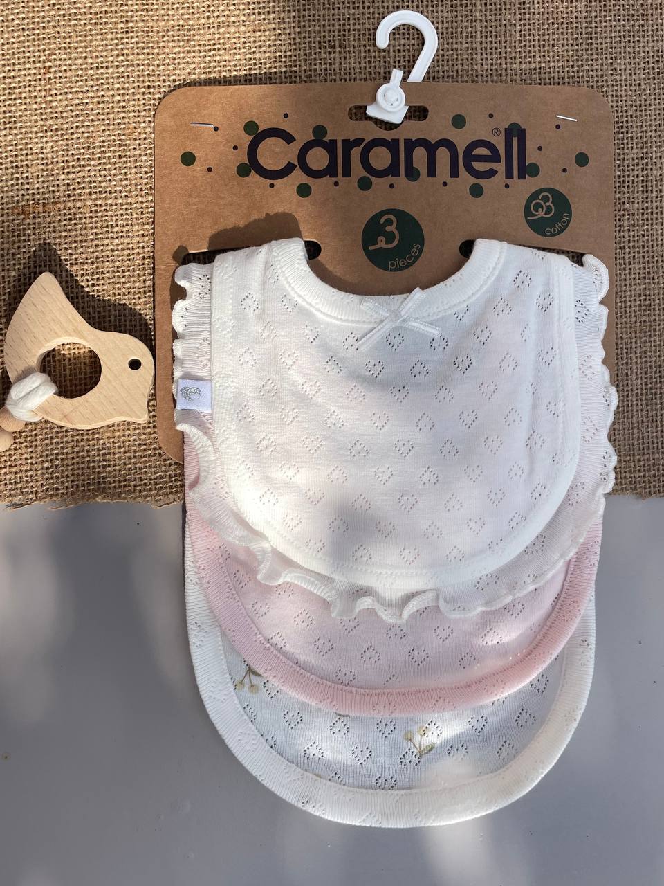 Pink And White Cotton Bibs