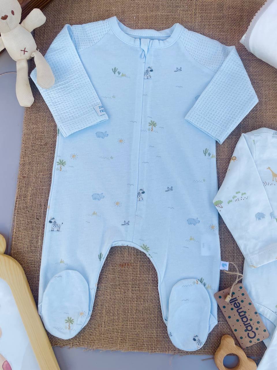 Blue Safari Cotton Overall Zipper