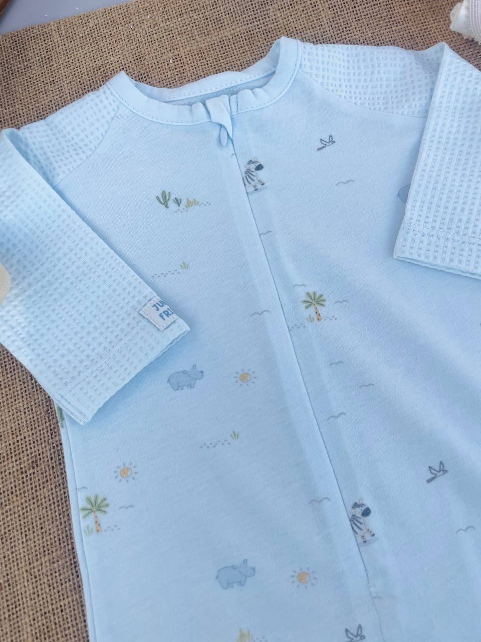 Blue Safari Cotton Overall Zipper