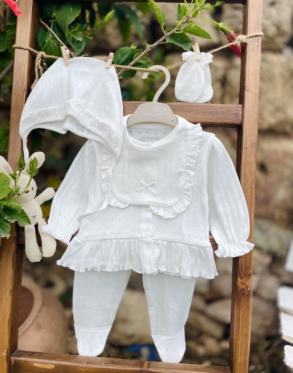 White Cotton Set 5 Pcs